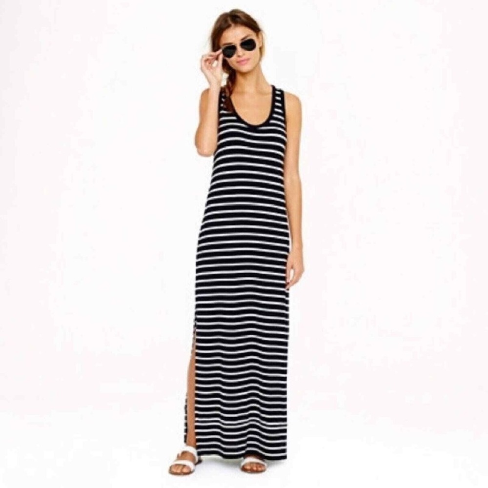 •NWOT• J.Crew Striped Jersey Maxi Tank Dress